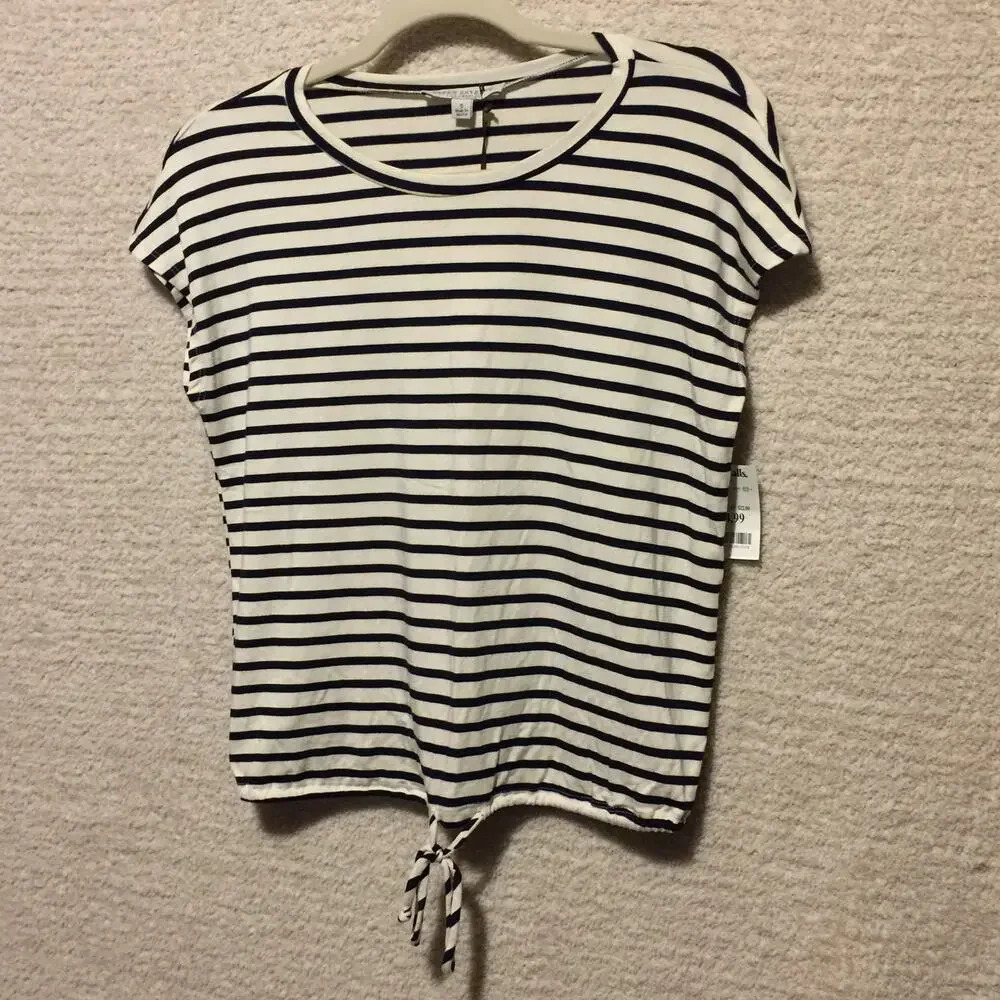 Green Envelope Black  White striped Women's tank top size S NWT